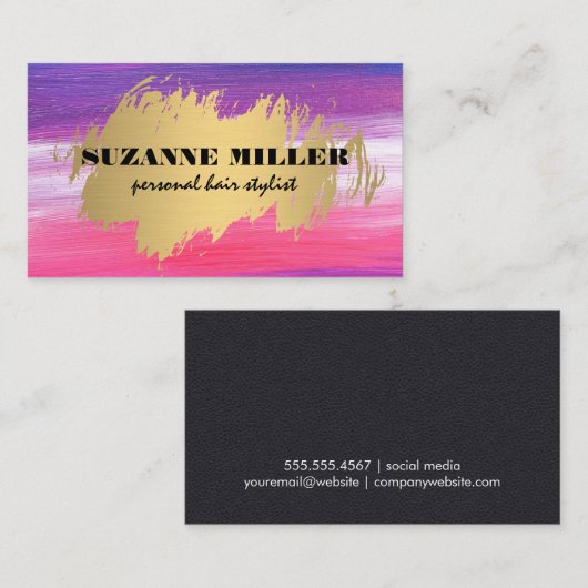 Kunstgeborsteld | Goudborstel Visitekaartje (Voorkant / Achterkant)