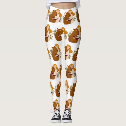 Kunstgeïnspireerde capibara-leggings leggings (Voorkant)