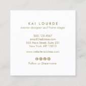 Kunstgele Waterverf Planten bladeren Vierkante Visitekaartje (Achterkant)