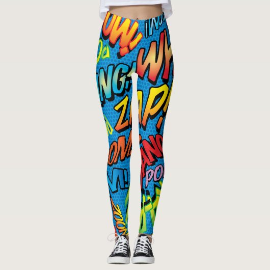Kunstgeluiden uit stripboeken Pop Leggings (Voorkant)