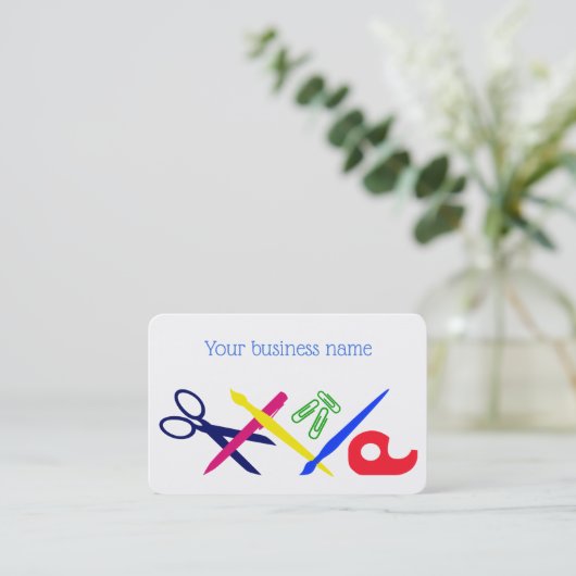 Kunstgereedschappen maken, voor ambacht, kunstenaa visitekaartje (Staand voorkant)