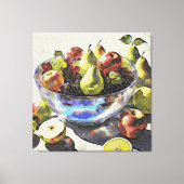 *~* Kunstgeschenk SC6 4 Fruit Crystal Bowl Stillev Canvas Afdruk (Voorkant)