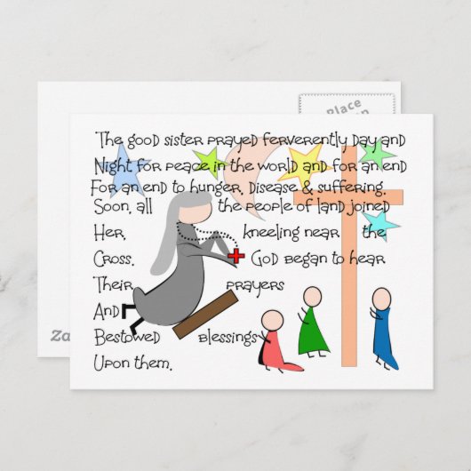Kunstgeschenken van de "Praying Nun" Briefkaart (Voorkant / Achterkant)
