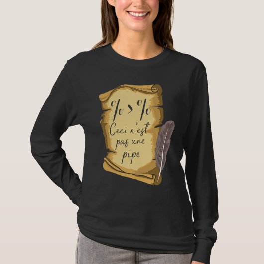 Kunstgeschiedenis Ceci n'est Pas Une Pipe Data Sci T-shirt (Voorkant)
