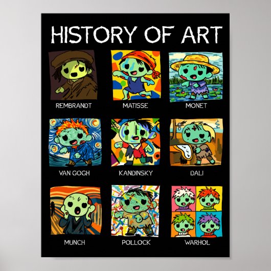 Kunstgeschiedenis Zombie Parodie Poster (Voorkant)
