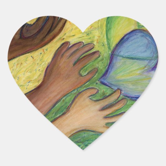 Kunstgevoelige kunsten en handendiversiteit hart sticker (Voorkant)