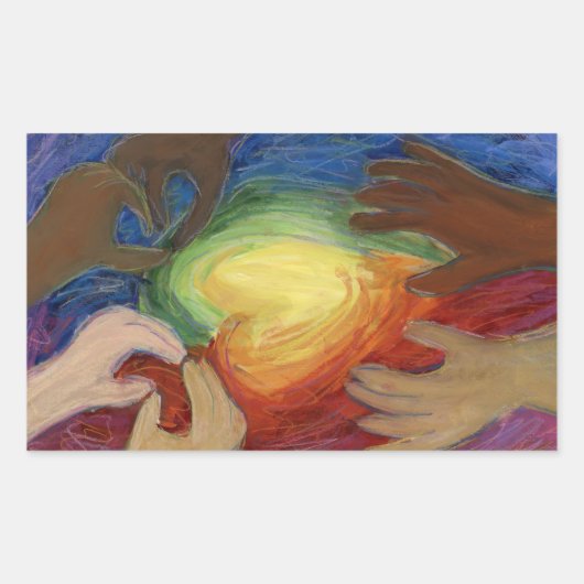 Kunstgevoelige kunsten en handenliefdesdiversiteit rechthoekige sticker (Voorkant)