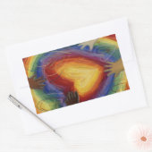 Kunstgevoelige kunsten en handenliefdesdiversiteit rechthoekige sticker (Envelop)