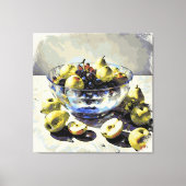 *~* Kunstgift SC6 Fruit Crystal Bowl Stilleven Canvas Afdruk (Voorkant)