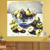 *~* Kunstgift SC6 Fruit Crystal Bowl Stilleven Canvas Afdruk (Insitu (Woonkamer))