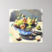 *~* Kunstgift. Stilleven SC6 Fruit Crystal Bowl Canvas Afdruk (Voorkant)