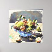 *~* Kunstgift. Stilleven SC6 Fruit Crystal Bowl Canvas Afdruk (Voorkant)