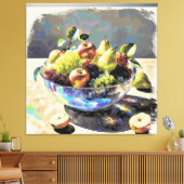 *~* Kunstgift. Stilleven SC6 Fruit Crystal Bowl Canvas Afdruk (Insitu (Woonkamer))