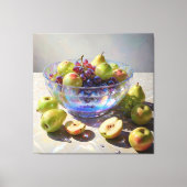 *~* Kunstgift Stilleven SC6 Fruit Crystal Bowl Canvas Afdruk (Voorkant)