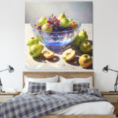 *~* Kunstgift Stilleven SC6 Fruit Crystal Bowl Canvas Afdruk (Insitu (Slaapkamer))