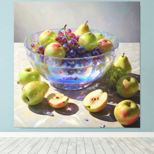 *~* Kunstgift Stilleven SC6 Fruit Crystal Bowl Canvas Afdruk