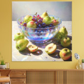 *~* Kunstgift Stilleven SC6 Fruit Crystal Bowl Canvas Afdruk (Insitu (Woonkamer))