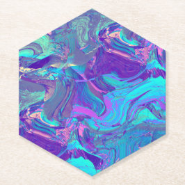 kunstglas met feeënvleugels - blauw en paars : kartonnen onderzetters