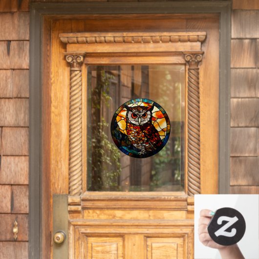 Kunstglas Uil Berg Zonsondergang Raamsticker (Huis Deur)