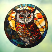 Kunstglas Uil Berg Zonsondergang Raamsticker (Vel 3)