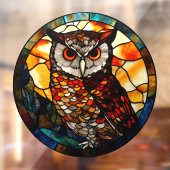 Kunstglas Uil Berg Zonsondergang Raamsticker (Vel 2)