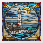 Kunstglas Vuurtoren Kust Raamsticker (Vel)