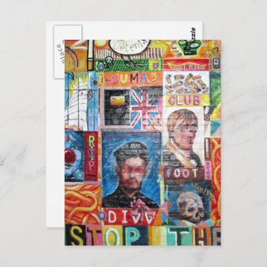 kunstgraffiti briefkaart (Voorkant / Achterkant)