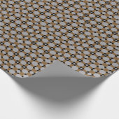  kunstgrijs goudpatroon cadeaupapier (Hoek)