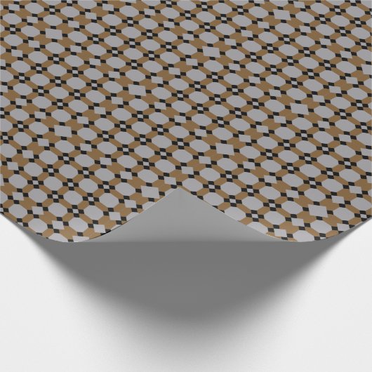  kunstgrijs goudpatroon cadeaupapier (Hoek)