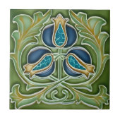 kunstgroene bloemtegels tegeltje (Voorkant)