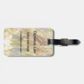 kunstgroene, bruine ondergrond voor handverf naadl bagagelabel (Achterkant horizontaal)