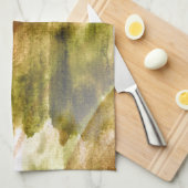 kunstgroene, bruine ondergrond voor handverf naadl theedoek (Quarter Fold)