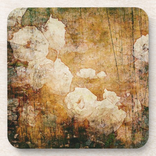 kunstgrunge florale achtergrond textuur bier onderzetter (Voorkant)