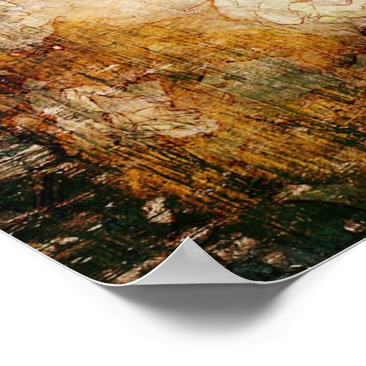 kunstgrunge florale achtergrond textuur poster (Hoek)