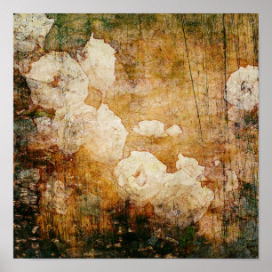 kunstgrunge florale  achtergrond textuur poster