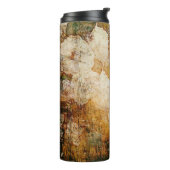 kunstgrunge florale achtergrond textuur thermosbeker (Gedraaid links)