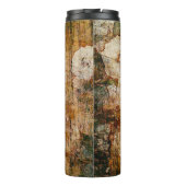 kunstgrunge florale achtergrond textuur thermosbeker (Achterkant)