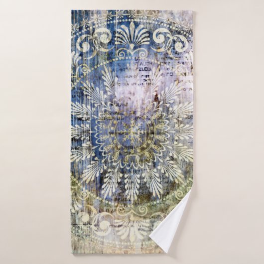 kunstgrunge  getextureerde achtergrond met tradit badhanddoek (Badhanddoek)