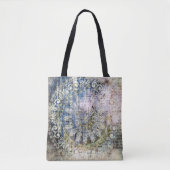 kunstgrunge getextureerde achtergrond met tradit tote bag (Voorkant)