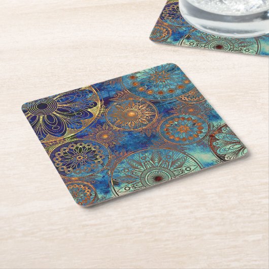 Kunstgrunge patroon kartonnen onderzetters (Schuin)