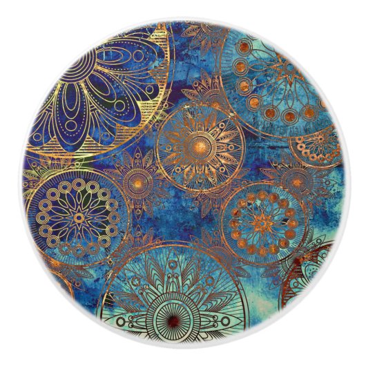 Kunstgrunge patroon keramische knop (Voorkant)