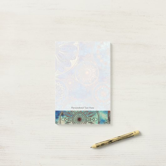 Kunstgrunge patroon post-it® notes (Op bureau)