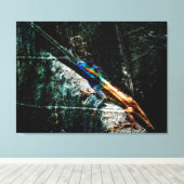 Kunsthagedis op blad canvas afdruk (Insitu (Houten vloer))