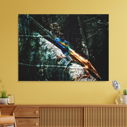 Kunsthagedis op blad canvas afdruk (Insitu (Woonkamer))