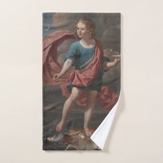 Kunsthanddoek "Boy Baling Soap Bubbles" Handdoek (Handdoek)