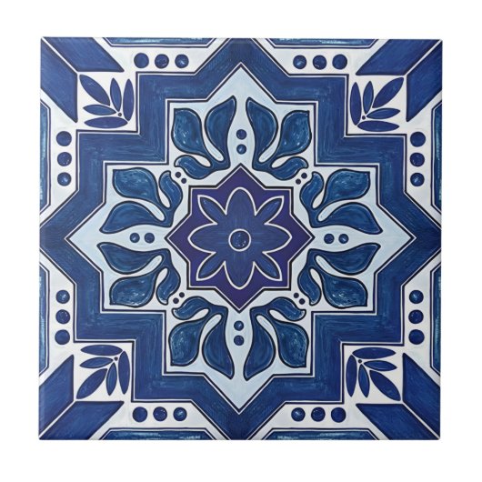 kunsthardende florale patrontegels tegeltje (Voorkant)