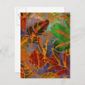 Kunstherfst laat achtergrond achter in regenboogkl briefkaart (Voorkant / Achterkant)