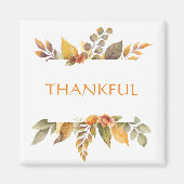 Kunstherfstloof DANKBAAR Oranje Magneet (Voorkant)