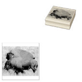 Kunsthout Stempel van buffels (Gestempeld)