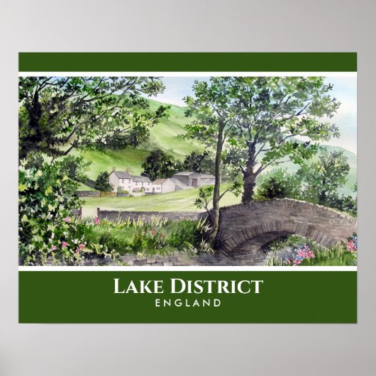 Kunsthuis bij het Derlmere Lake District England Poster (Voorkant)